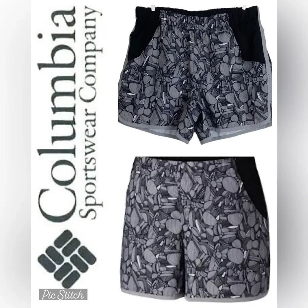 Columbia Wms Sz Sm Gray Black River Stone Athletic Running Hiking Shorts